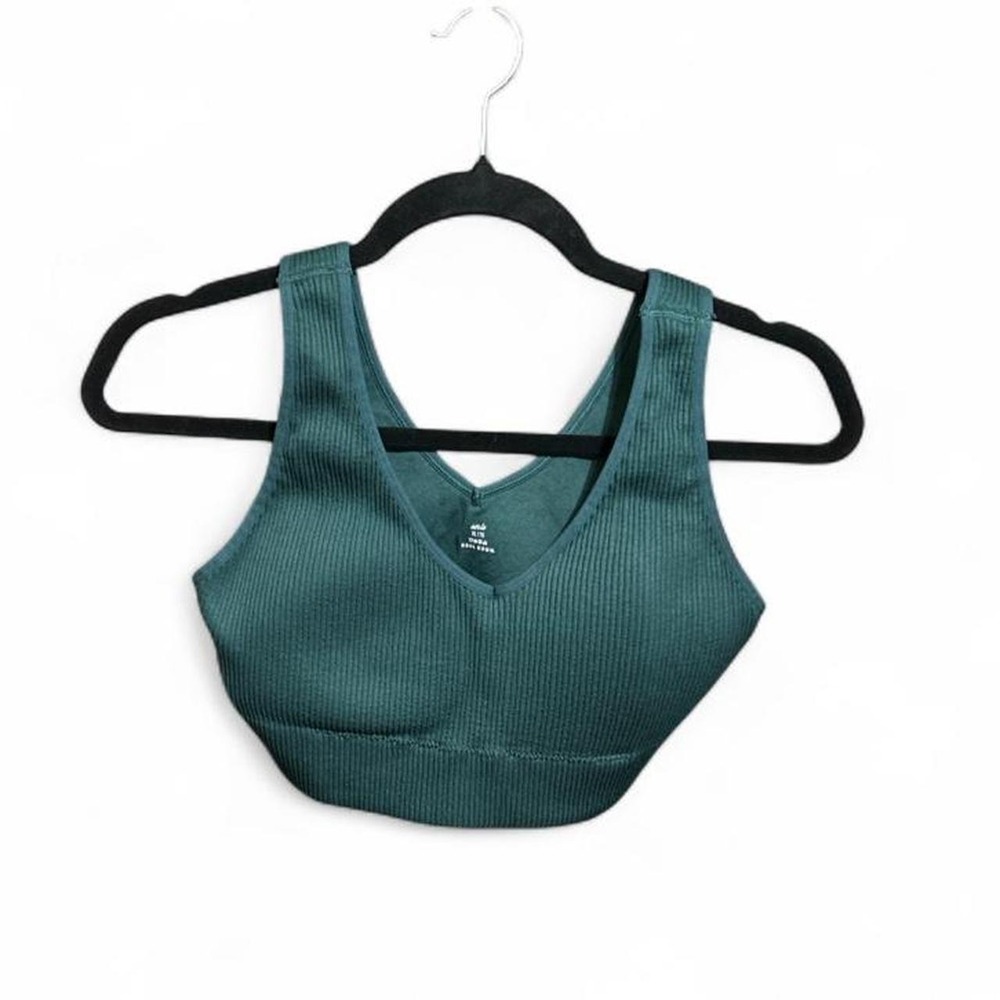 Aerie Superchill Seamless Padded Voop Bralette - green shade - XL